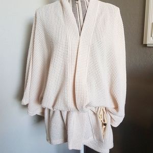 Francesca's crepe knit bohemian kimono jacket with robe tinsel cl…